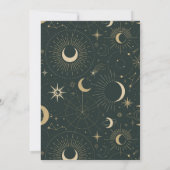 緑の天月の神秘的結婚な月 招待状 (裏面)