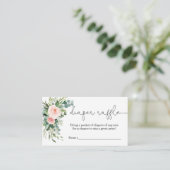 緑の女の子ピンクの赤ちゃんシャワーおむつラッフルカード エンクロージャーカード (スタンド正面)