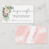 緑の女の子ピンクの赤ちゃんシャワーおむつラッフルカード エンクロージャーカード (正面/裏面)