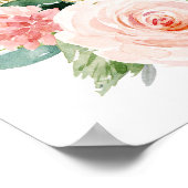 緑の女の子ピンクの赤ちゃんシャワー歓迎サイン ポスター (角)