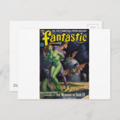 緑の女の子対アヒルのこうもり ポストカード (正面/裏面)