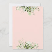 緑の女の子赤面ピンクの金ゴールドレターベビーシャワー 招待状 (裏面)