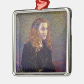 緑の女の子(Theo van Rysselberghe著)セラミックO メタルオーナメント (左)