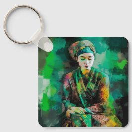 緑の女性 キーホルダー