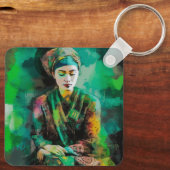 緑の女性 キーホルダー (裏面)