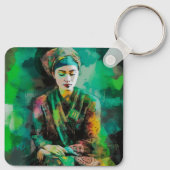 緑の女性 キーホルダー (裏面)