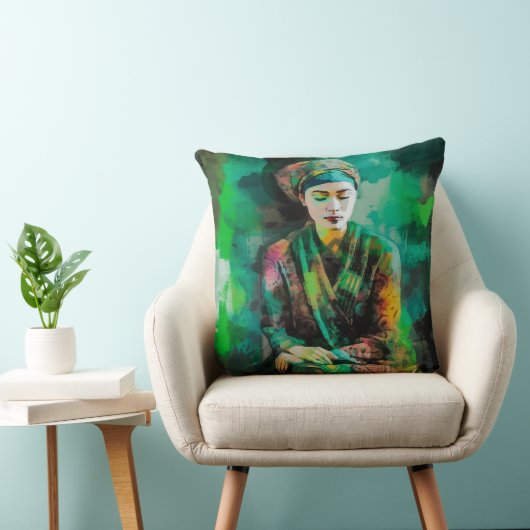 緑の女性 クッション (椅子)