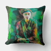 緑の女性 クッション (正面)