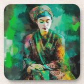 緑の女性 コースター (正面)