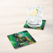 緑の女性 スクエアペーパーコースター (インサイチュ)