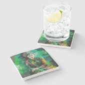 緑の女性 ストーンコースター (横)