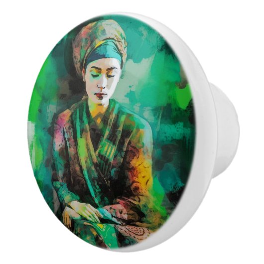 緑の女性 セラミックノブ (右)