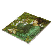 緑の女性(デイドリーム) (by D.G. Rosetti) タイル (側面)