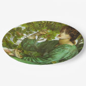 緑の女性（デイドリーム） (by D.G. Rosetti) ペーパープレート (アングル)