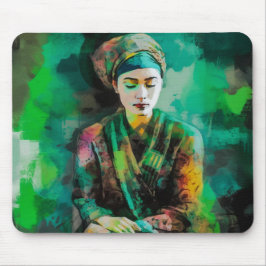 緑の女性 マウスパッド