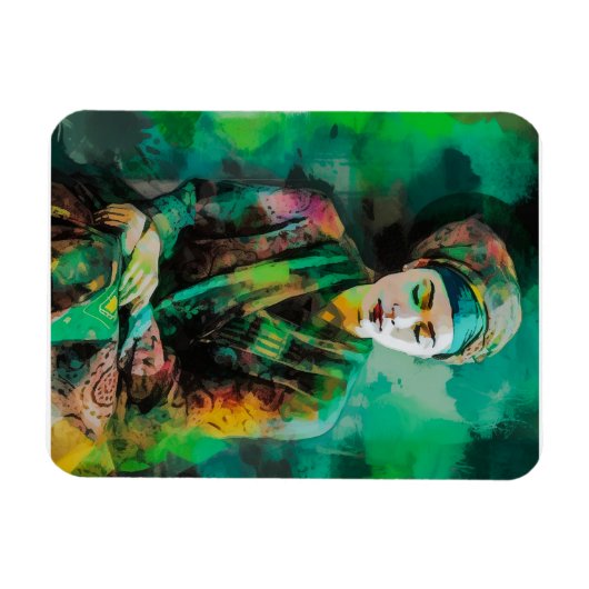 緑の女性 マグネット (横)