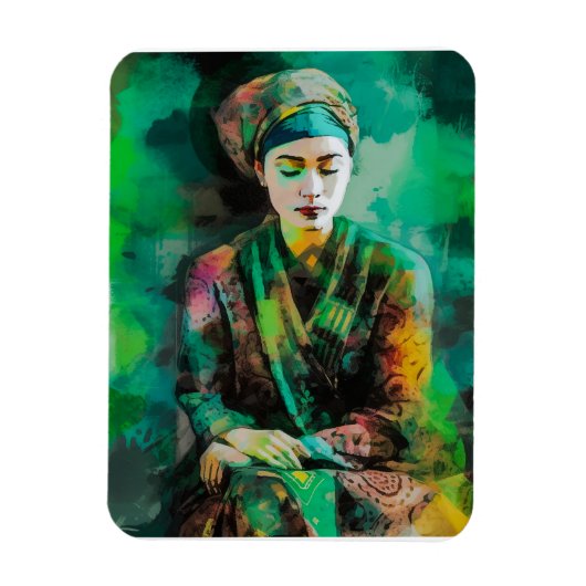 緑の女性 マグネット (縦)