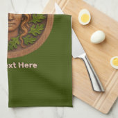 緑の女性 – 木材 キッチンタオル (四つ折り)