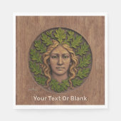 緑の女性 – 木材 スタンダードランチョンナプキン (正面)