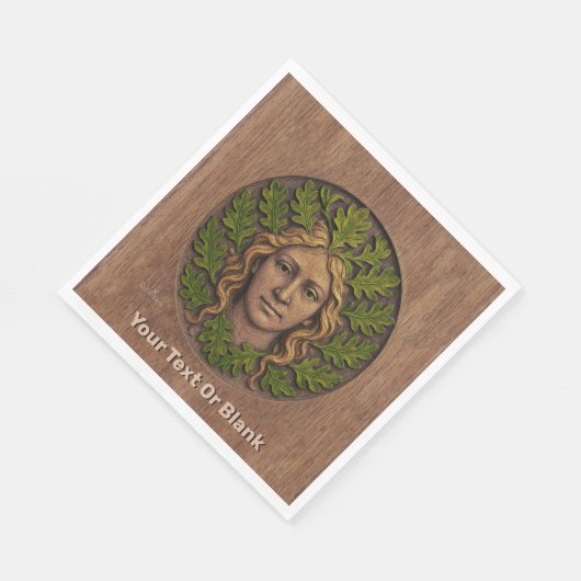 緑の女性 – 木材 スタンダードランチョンナプキン (角)