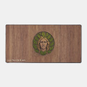 緑の女性 – 木材 デスクマット (正面)