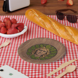 緑の女性 – 木材 ペーパープレート