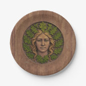緑の女性 – 木材 ペーパープレート (正面)