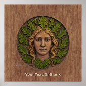 緑の女性 – 木材 ポスター (正面)