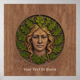 緑の女性 – 木材 ポスター