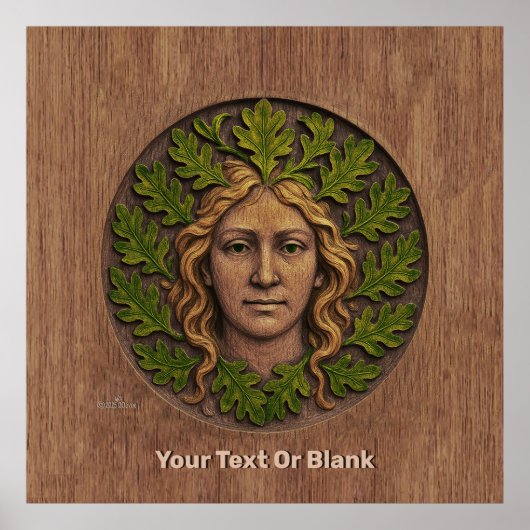 緑の女性 – 木材 ポスター (正面)