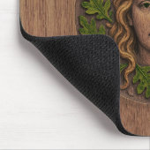 緑の女性 – 木材 マウスパッド (コーナー)