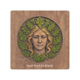 緑の女性 – 木材 メタルプリント