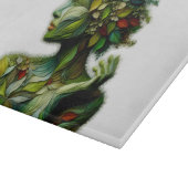 緑の女性 – 白い背景 カッティングボード (角)