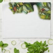 緑の女性 – 白い背景 キッチンタオル (折り畳み)