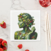 緑の女性 – 白い背景 スタンダードランチョンナプキン (インサイチュ)