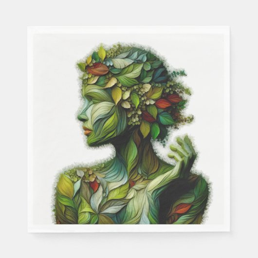 緑の女性 – 白い背景 スタンダードランチョンナプキン (正面)
