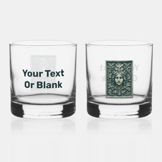 緑の女性 – 石 ウイスキーグラス (裏面)