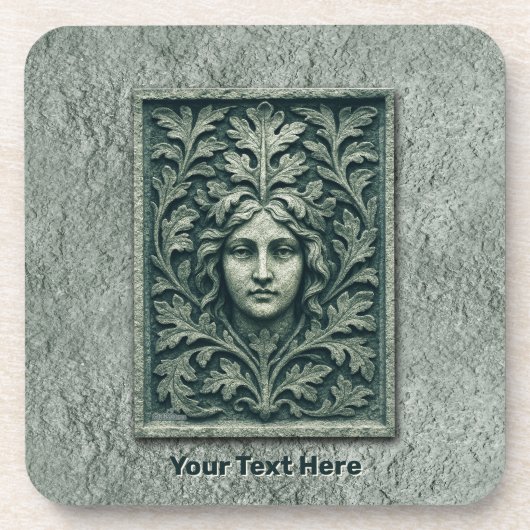緑の女性 – 石 コースター (正面)