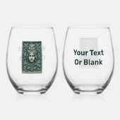 緑の女性 – 石 ステムなしワイングラス (正面)