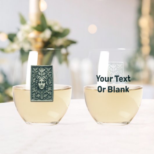 緑の女性 – 石 ステムなしワイングラス (インサイチュ (ウェディング))