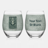 緑の女性 – 石 ステムなしワイングラス (正面)