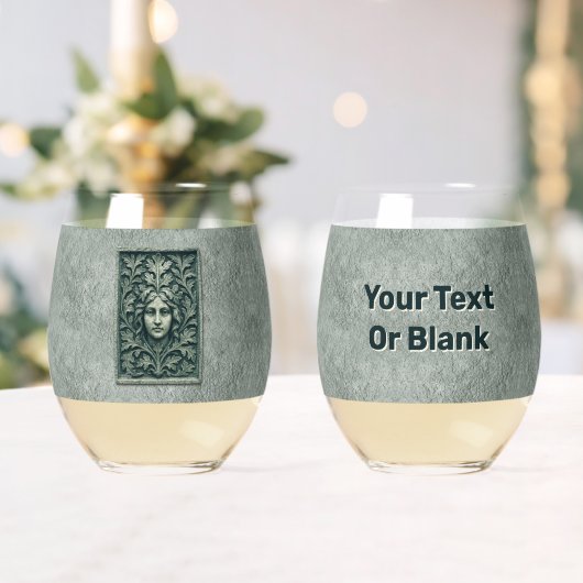 緑の女性 – 石 ステムなしワイングラス (インサイチュ (ウェディング))