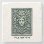 緑の女性 – 石 ストーンコースター (正面)