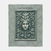 緑の女性 – 石 フリースブランケット (正面)