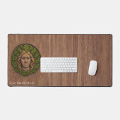 緑の女性 – Wood Desk Mat デスクマット (キーボード&マウス)