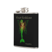 緑の女神のアブサン フラスク (左)