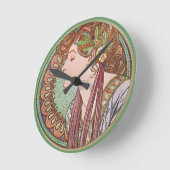 緑の女神アート ラウンド壁時計 (傾斜)