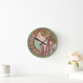 緑の女神アート ラウンド壁時計 (ホーム)