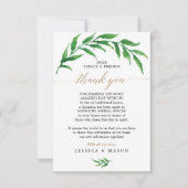緑の好意に代わる感謝の座席表 案内状 (正面)