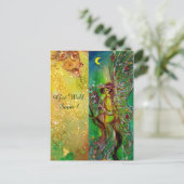 緑の妖精と金ゴールドのフローラが早く元気になる ポストカード (スタンド正面)